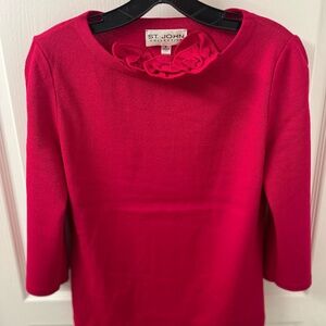 St. John Red Knit Top